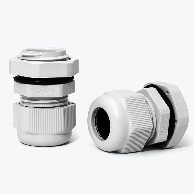 Bonsicoky 1/2" NPT Nylon Cable Glands, Adjustable Cord Grip, Strain Relief - Image 5