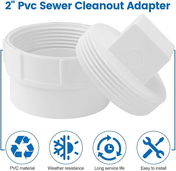 2" PVC Sewer Cleanout Adapter - Image 3