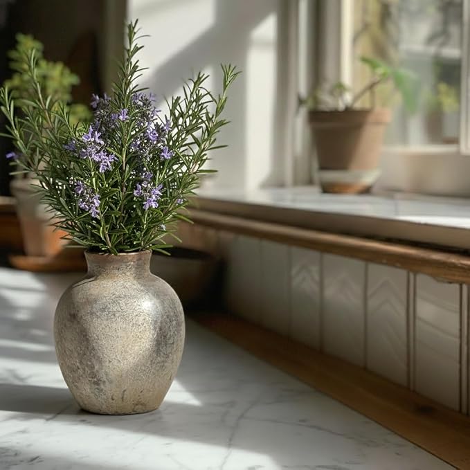 SIDUCAL Ceramic Decorative Flower Vase | 6 Inch Pottery Rustic Farmhouse | Boho - Image 8