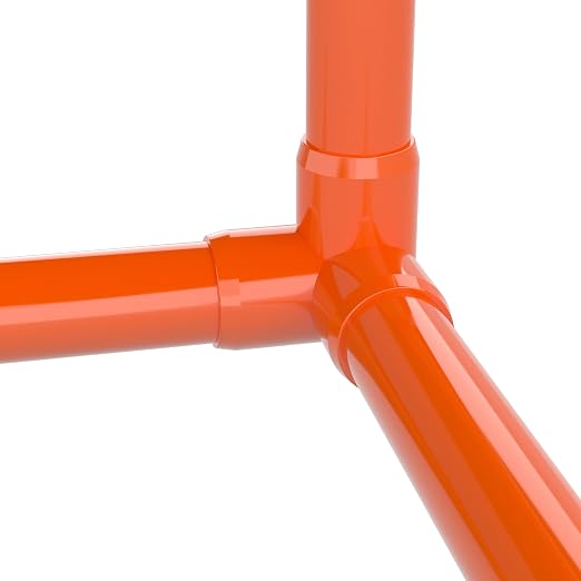 1" 3-Way Elbow Furniture Grade PVC Fitting in Orange, Made in USA, UV-Resistant - Image 9