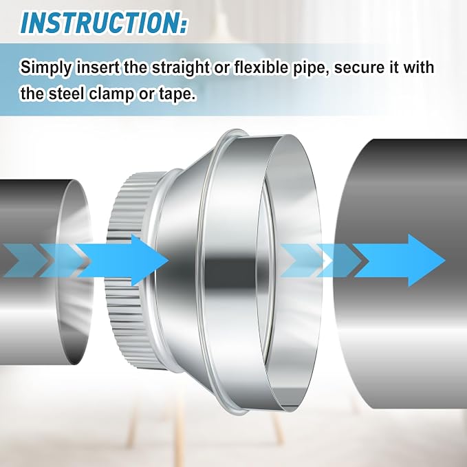 1 Pcs 7 Inch to 6 Inch Duct Reducer Increaser | Galvanized Steel Air Duct - Image 4