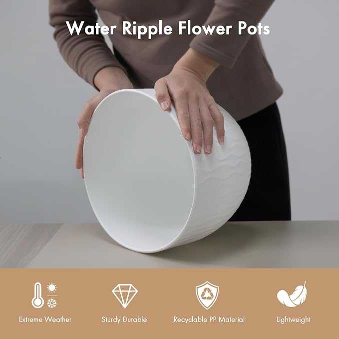WSMKSZ 12 Inch Wide Water Ripples Flower Pots - Image 4