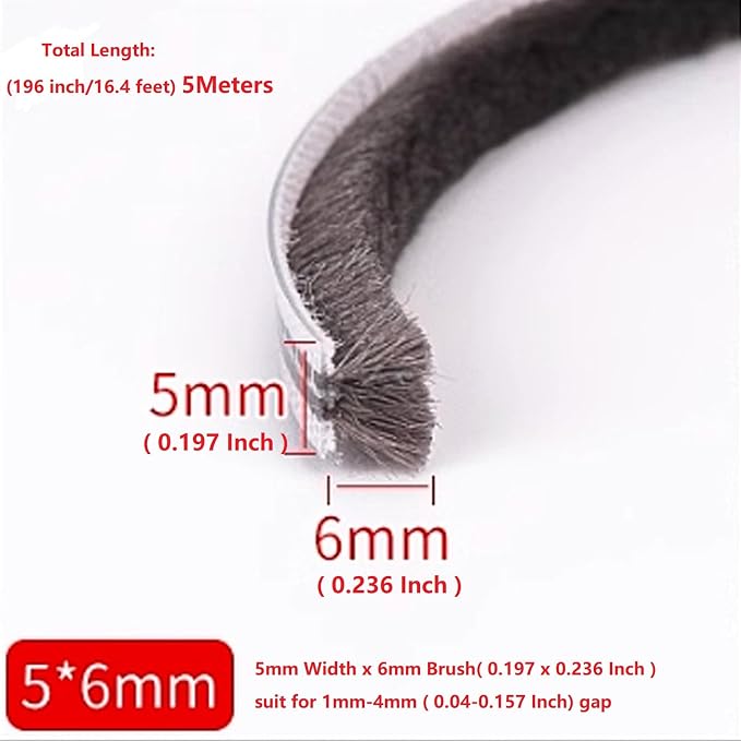 16 Ft 196 Inch Sliding sash Windows Doors Tape Pile Draught excluder Brush Seal - Image 2