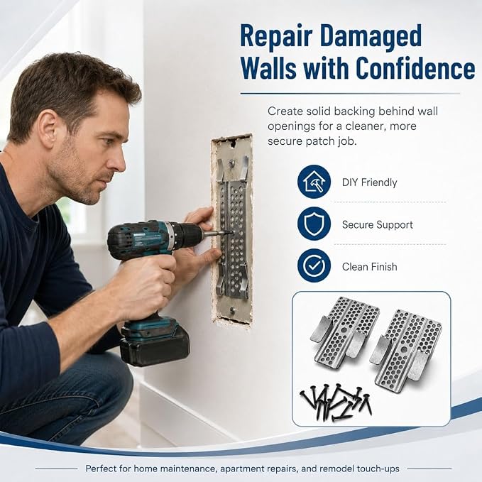 Drywall Repair Clips Kit, Easy Install Stainless Steel Wall Patch - Image 6
