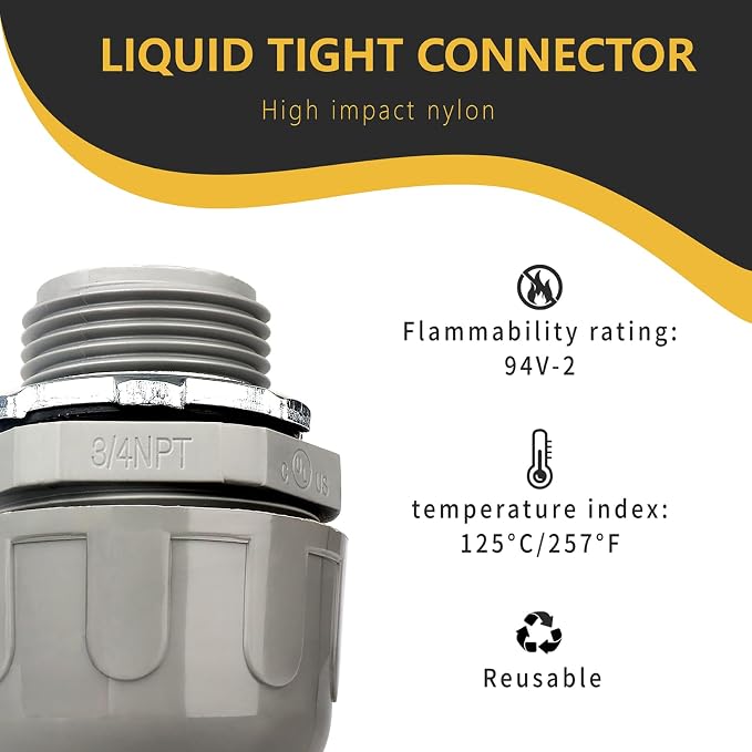 Conduit Connectors, 3/4 Inch, Non-Metallic, - Image 4