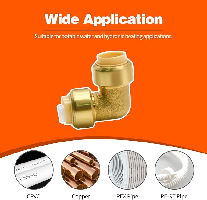 12 Pack 1/2" Pushfit Elbow Fittings - Image 3