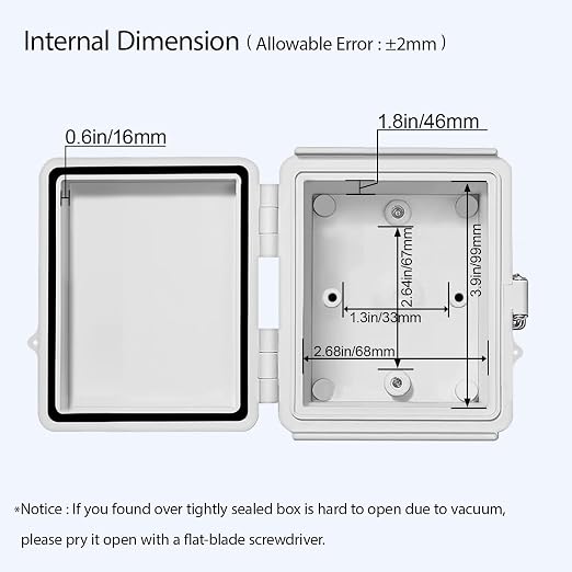 Electrical Box, IP67 Waterproof Hinged Cover Stainless Steel Latch Junction Box - Image 5
