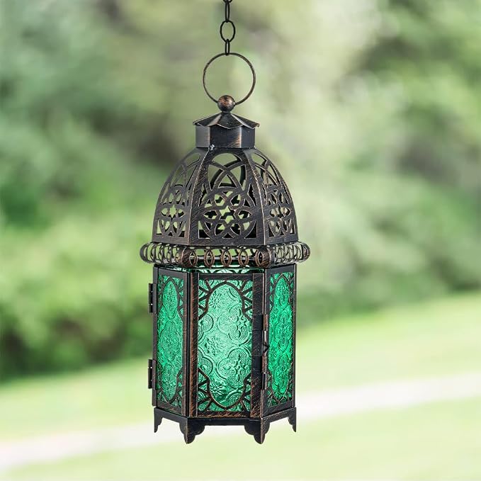 NEEDOMO Hanging Moroccan Lantern, 12.8'' Vintage Candle Holder, Metal Lanterns - Image 8