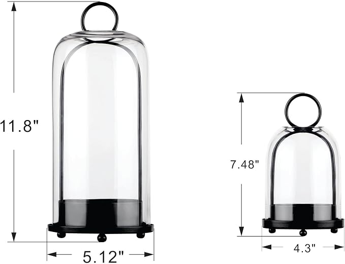5" & 4" Wide Versatile Metal Candle Holder in Black - Image 2
