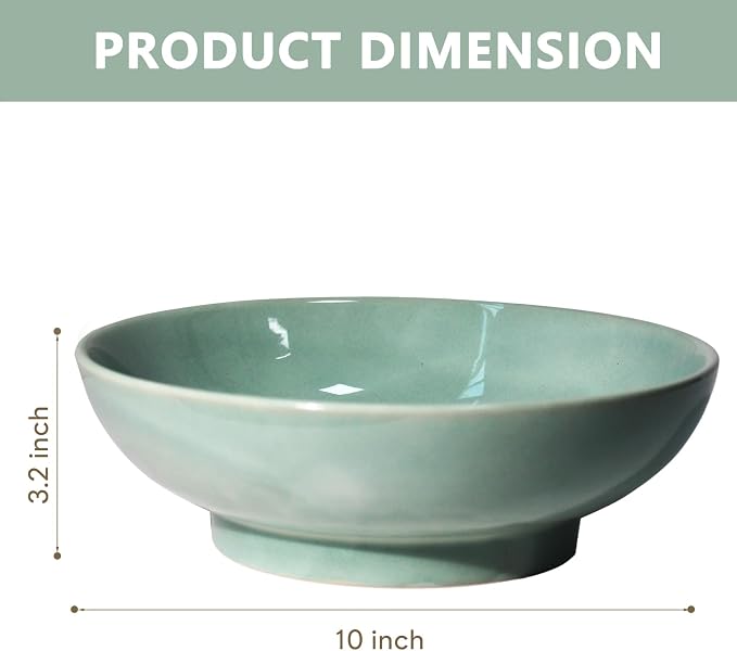 10" Decorative Bowl, Ceramic Fruit Bowl - Image 2