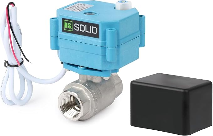 U.S. Solid Motorized Ball Valve – 1/2" 316 Stainless Steel, IP67 Waterproof by USSolid
