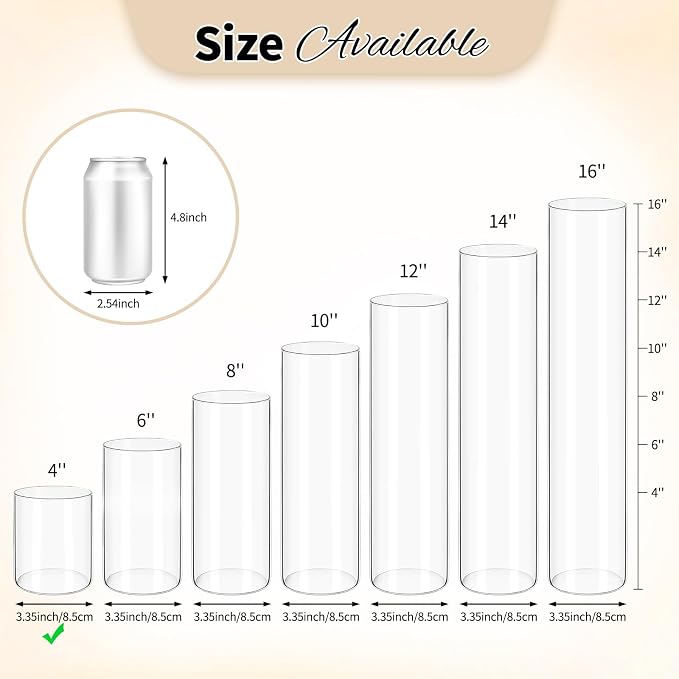 12Pack Glass Cylinder Vases for Centerpieces - Image 3
