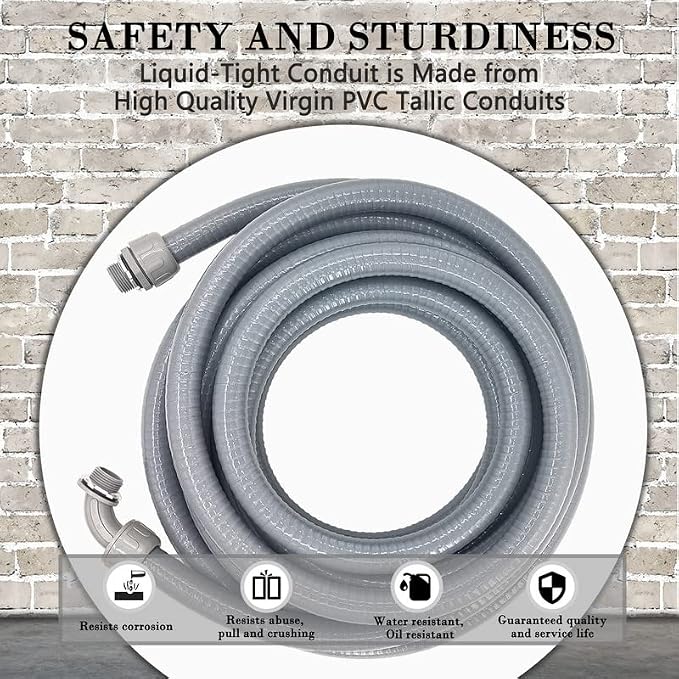 1/2 inch 100Ft Liquid-Tight Conduit Kit, Flexible Non Metallic Electrical - Image 4