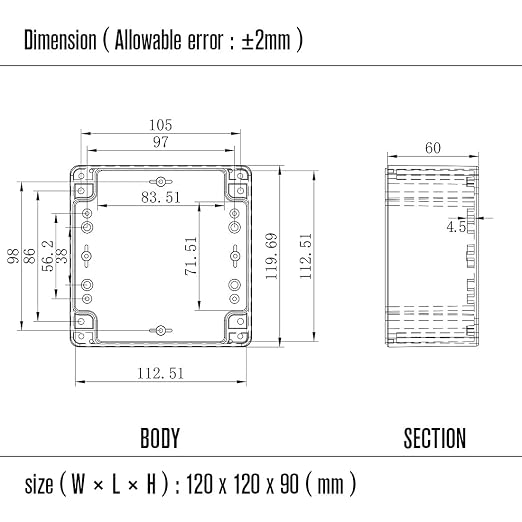 Project Box ABS Plastic IP65 Waterproof Dustproof Electrical Junction Box - Image 8