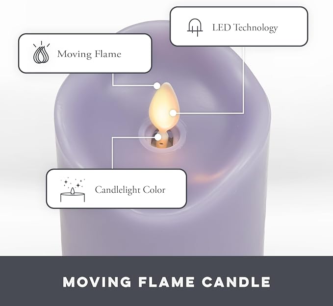Co. Flameless LED Battery Operated Flickering Pillar Candles - Image 3