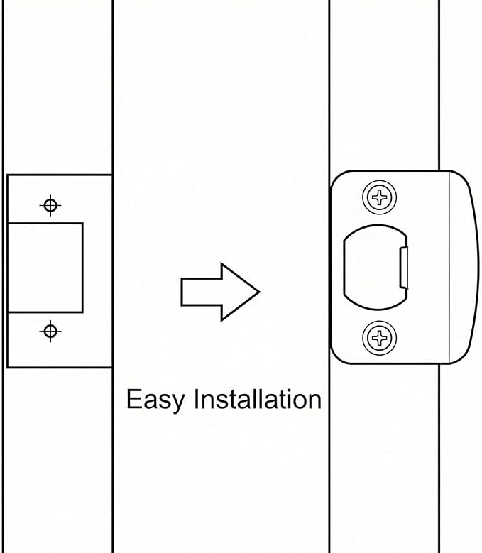 Deadbolt Strike Plate – Round Corner Door Knob Strike Plate, Reinforced Door - Image 5