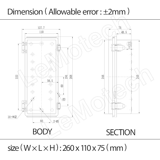 Electrical Box, IP67 Waterproof Hinged Clear Cover Stainless Steel Latch - Image 8