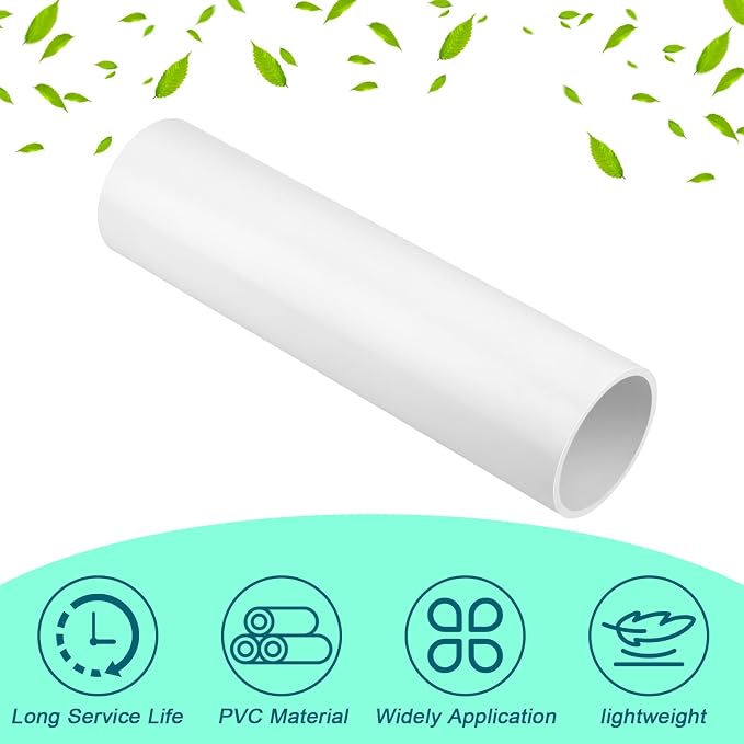 4 Inch PVC Pipe 17" Long White Sch40 Industrial PVC Pipes - Image 4
