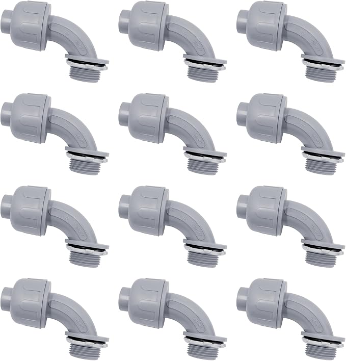 3/4 inch Liquid Tight Connector 90 Degree PVC Flexible Conduit Connector by Wocloer