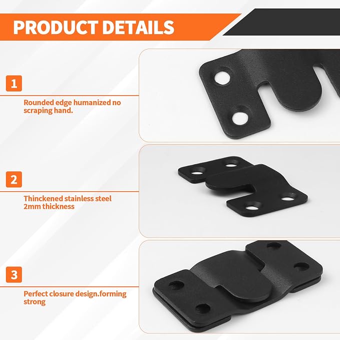 Stainless Steel Flush Mount Bracket, Interlocking Heavy Duty Photo Frame Hook - Image 4