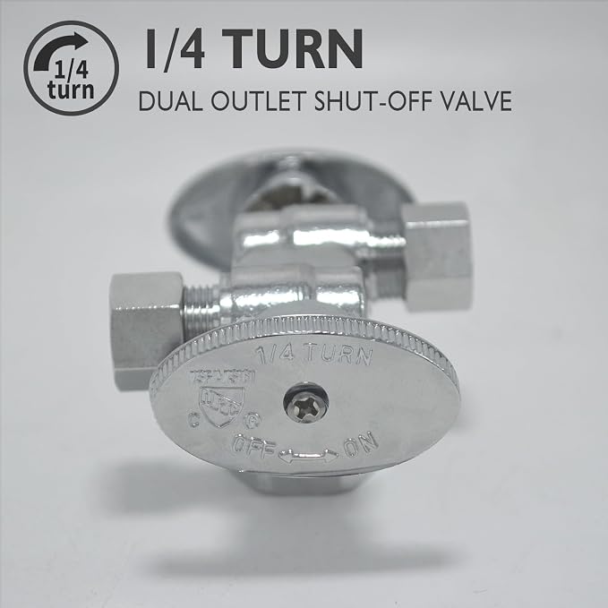 TTFLEX Dual Shut Off Valve 1/2" NOM x 3/8" COMP x 3/8" COMP, Quarter Turn | - Image 3