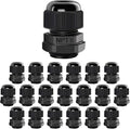 20 Pack NPT 1/4" Cable Glands Waterproof Adjustable 4-8mm Cable Connectors by LeMotech