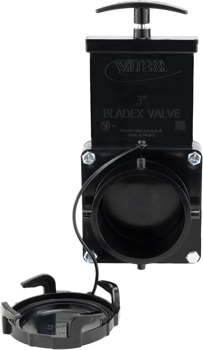 Valterra 3" Stainless Steel RV Waste Dump Gate Valve w/Cap - Image 4