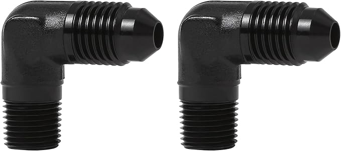 EVIL ENERGY 4AN to 1/8" NPT Male 90 Degree Fitting Adapter Aluminum 2PCS by EVILENERGY