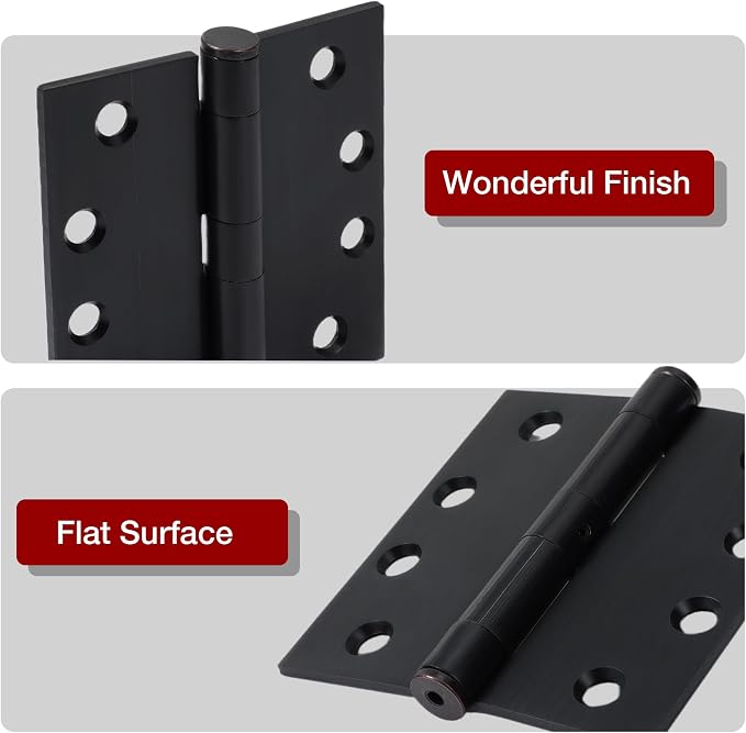 TDCHINGES Heavy Duty Door Hinges Oil Rubbed Bronze 4.5Inch x 4 1/2" Square | 3 - Image 4