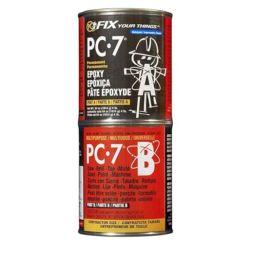 PC Products PC-7 Epoxy Adhesive Paste, Two-Part Heavy Duty, 4 lb in Two Cans by ProtectiveCoatingCo