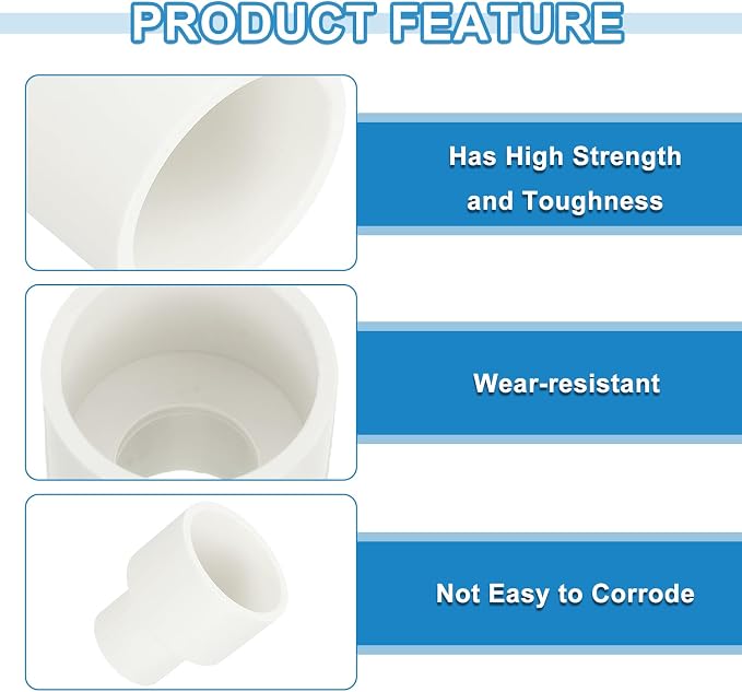 uxcell 2 Pcs UPVC Reducer Pipe Fitting - Image 3