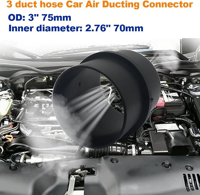 3inch Car Air Ducting Connector Straight Air Heater Duct Joiner Connector Pipe - Image 2