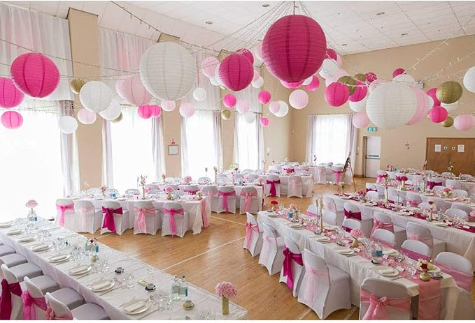 24pcs Hanging Round Paper Lanterns - Image 6