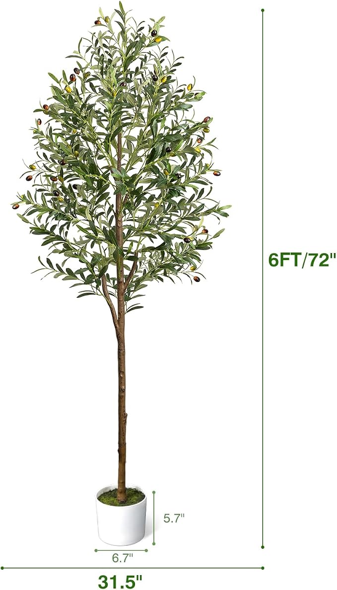 6FT Artificial Olive Tree Indoor Tall Faux - Image 4