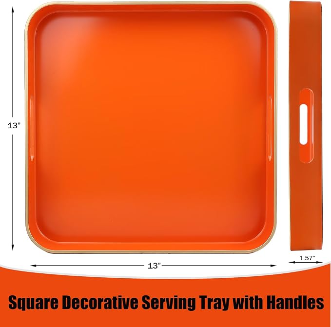 Orange Square Decorative Tray - Image 3