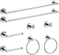 BGL Bathroom Hardware Set Chrome Bathroom Accessory Set Towel Bar 8 Pieces Set by BGL