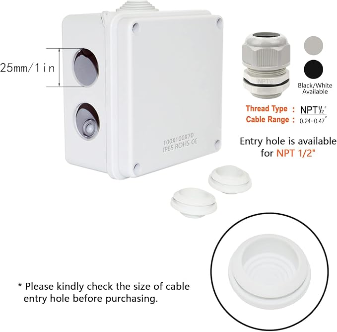 ABS Plastic Dustproof Waterproof IP65 Junction Box Universal Electrical Project - Image 5