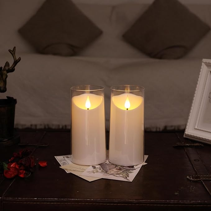 NURADA 3"x6"Flickering Flameless Candles: 3D Wick Acrylic Battery Operated LED - Image 4