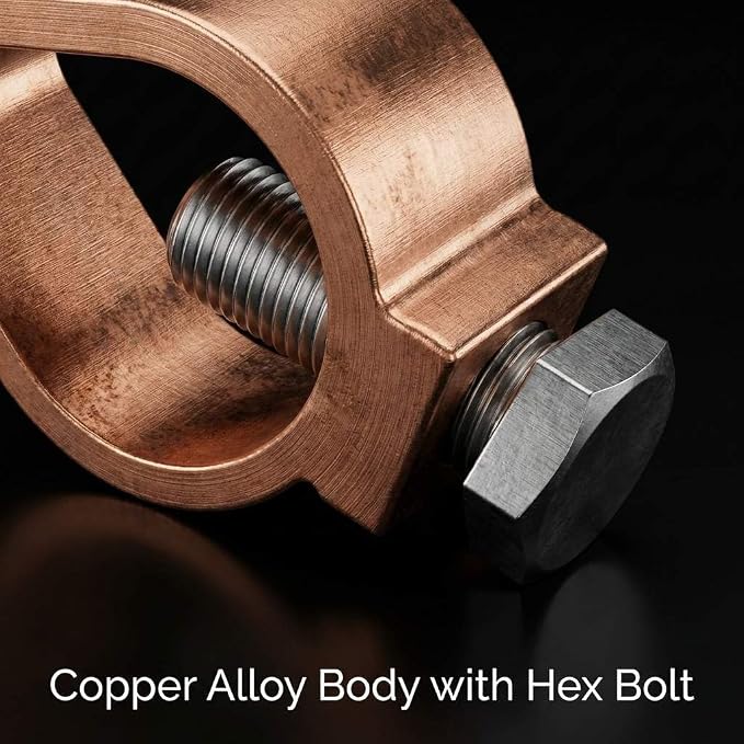 QWORK Copper Ground Rod Clamp 3/4" Diameter – Connects 1/0–10 AWG Wire - Image 5