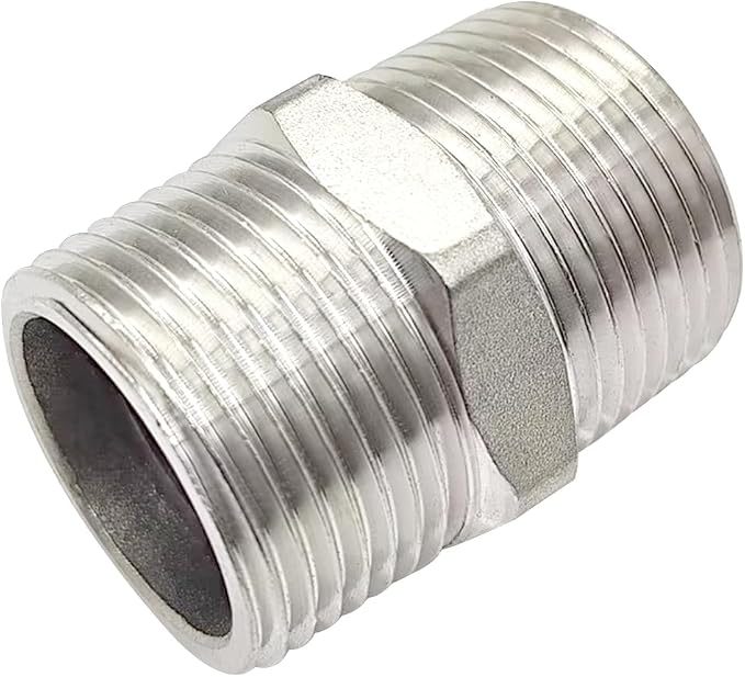 1-1/2" Male to 1-1/2" Male NPT Hex Nipple, Pipe Fittings 304 Stainless Steel - Image 4