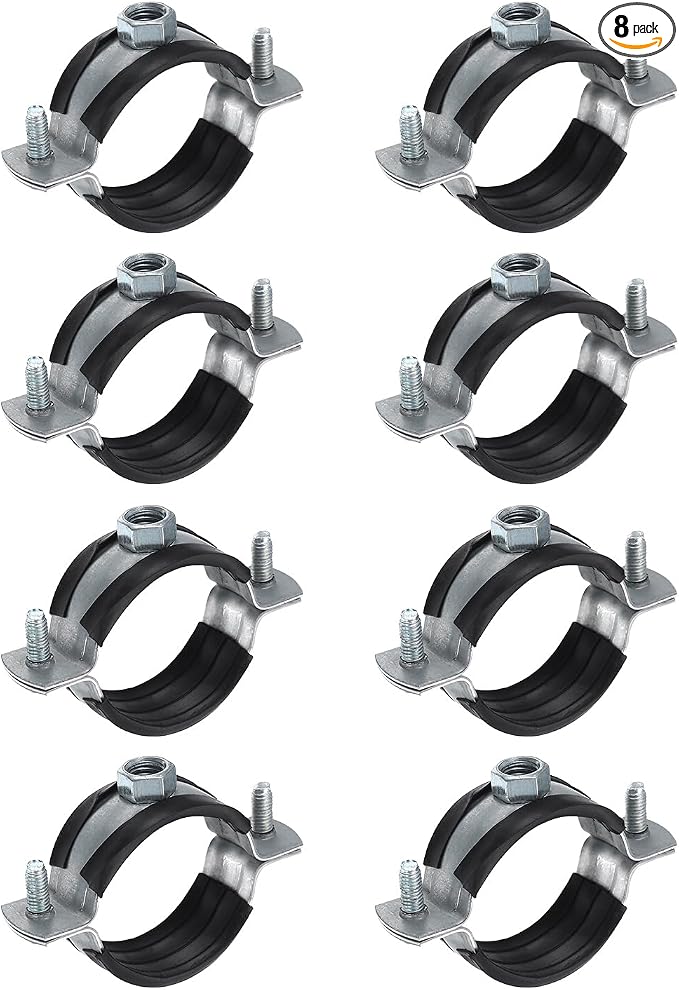 HARFINGTON 8 Pcs Split Ring Pipe Hanger 1-9/16" Galvanized Steel Sheet Wall by HARFINGTON