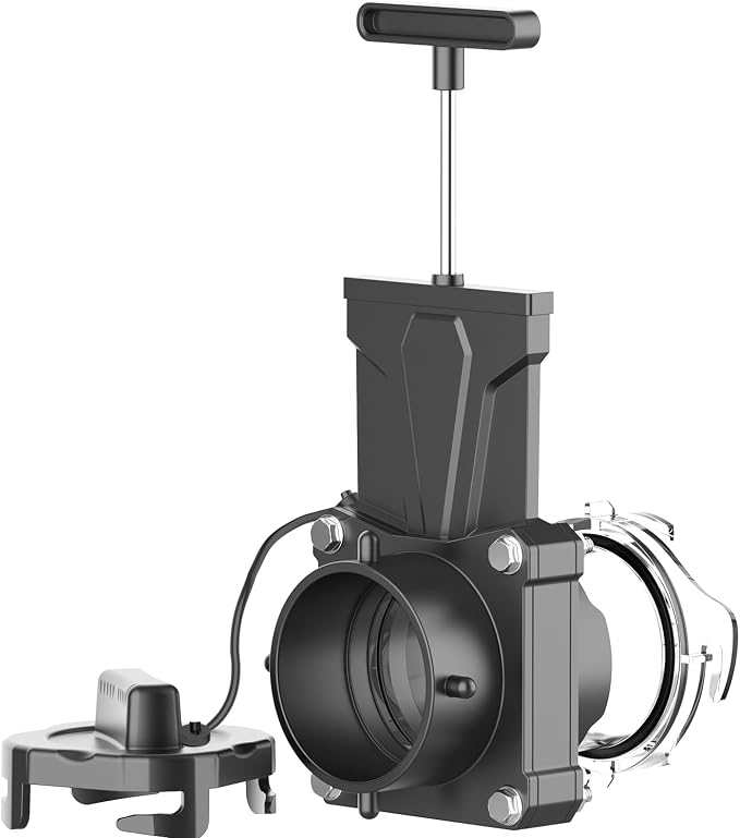 DUMPMAN RV Sewer Gate Valve, Shut Off Waste Valve | Leak-proof Cap, water flow by DUMPMAN