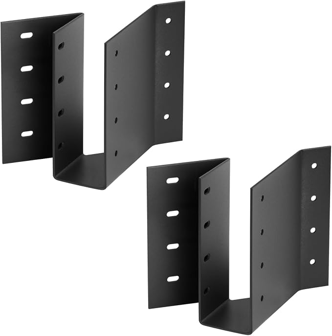 2 Pack Black Skewed Left 45 Degree Angled Joist Hanger - Image 3