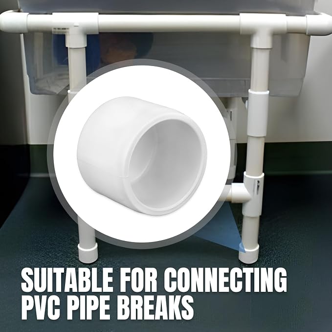 20Packs 1/2" PVC Pipe End Cap Plug Adapter Pipe Fitting，Schedule SCH40 Grade - Image 6
