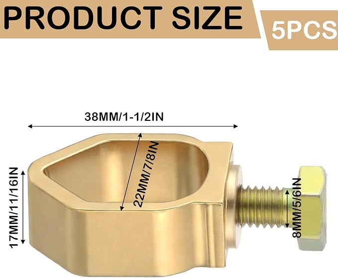 5 Pack Copper Ground Rod Clamp for 1/2''- 5/8'' Grounding Rods, Direct Burial - Image 2