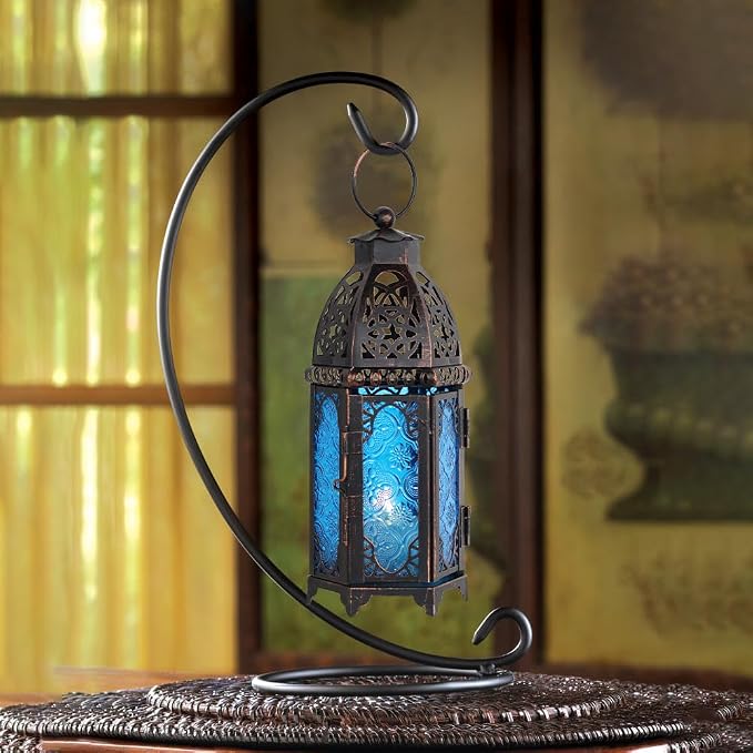 NEEDOMO Hanging Moroccan Lantern, Metal Lanterns Decorative Indoor Outdoor - Image 3