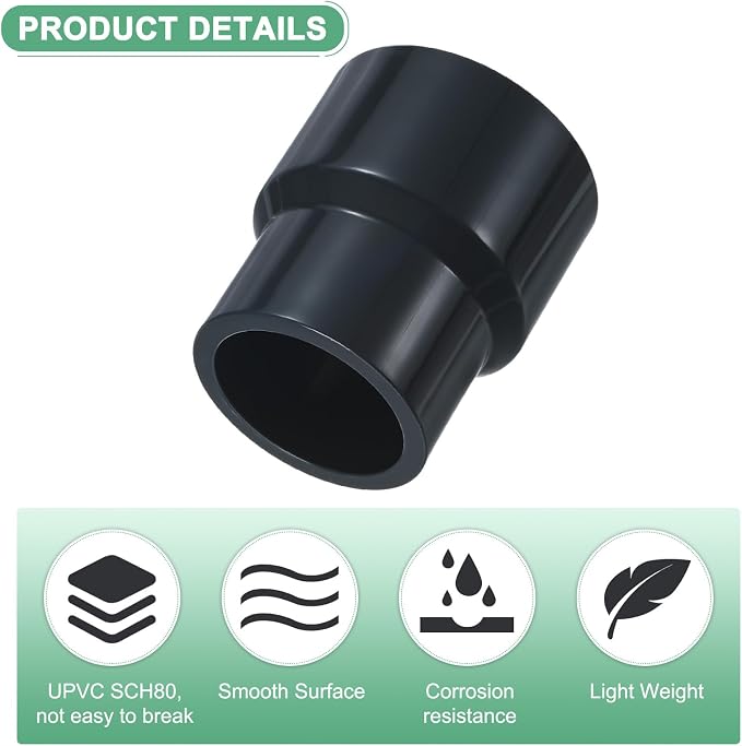 M METERXITY 2-Pack UPVC Reducer Pipe Fitting - Image 2