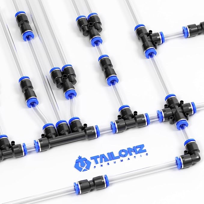 TAILONZ PNEUMATIC 200 pcs Straight Push Connectors Plastic Quick Release - Image 7