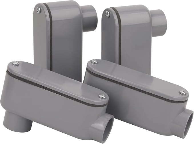 4Pack 3/4 Inch Rigid PVC Conduit Body Type LB, Slip x Slip PVC Conduit Bodies - Image 5