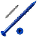 3/16''x3-1/4 Concrete Screw Anchor Blue Flat Head by Wensilon